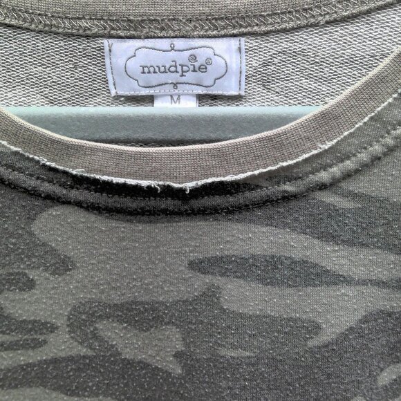 Mud Pie Tops - Mudpie Women's Fanning French Terry sweatshirt, camo, size medium